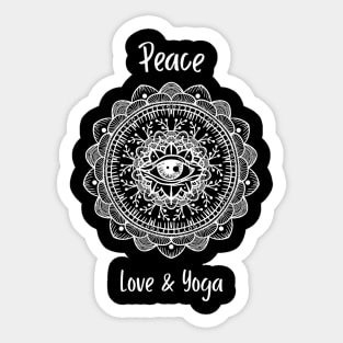 Peace love & yoga Sticker